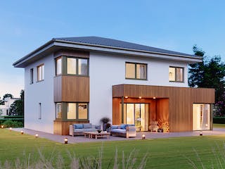 Fertighaus ELK Design 173 - Walmdach von ELK Fertighaus, Stadtvilla Außenansicht 1