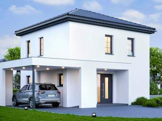 Fertighaus ELK Life 100 - Walmdach von ELK Fertighaus, Stadtvilla Außenansicht 2