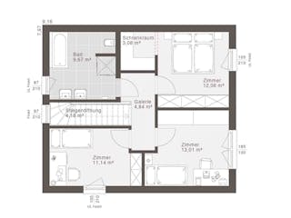 Fertighaus ELK Now 117 - Satteldach von ELK Fertighaus, Satteldach-Klassiker Grundriss 2