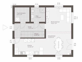 Fertighaus ELK Now 143 - Satteldach von ELK Fertighaus, Satteldach-Klassiker Grundriss 1