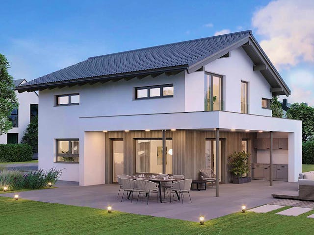 Fertighaus ELK Now 143 - Satteldach von ELK Fertighaus, Satteldach-Klassiker Außenansicht 1