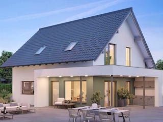 Fertighaus ELK Now 143 - Satteldach von ELK Fertighaus, Satteldach-Klassiker Außenansicht 2