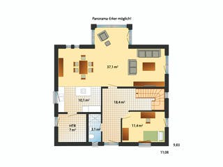 Fertighaus Engelsby von Danhaus Deutschland, Satteldach-Klassiker Grundriss 1
