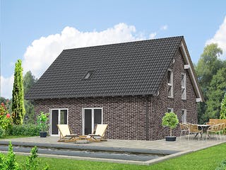 Fertighaus FAMI - 126-S von Erkens Holztechnik Ausbauhaus ab 190000€, Satteldach-Klassiker Außenansicht 3