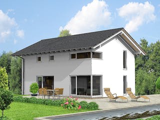 Fertighaus FAMI - 136-S von Erkens Holztechnik Ausbauhaus ab 208000€, Satteldach-Klassiker Außenansicht 1