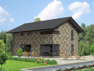 Fertighaus FAMI - 136-S von Erkens Holztechnik Ausbauhaus ab 208000€, Satteldach-Klassiker Außenansicht 4