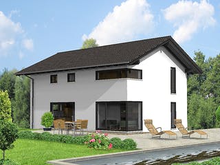 Fertighaus FAMI - 136-S von Erkens Holztechnik Ausbauhaus ab 208000€, Satteldach-Klassiker Außenansicht 6