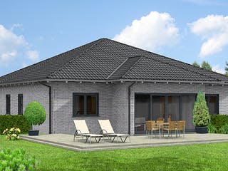 Fertighaus ONE - 114-W von Erkens Holztechnik Ausbauhaus ab 145000€, Bungalow Außenansicht 2