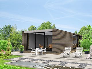 Fertighaus ONE - 90-F von Erkens Holztechnik Ausbauhaus ab 155000€, Bungalow Außenansicht 2