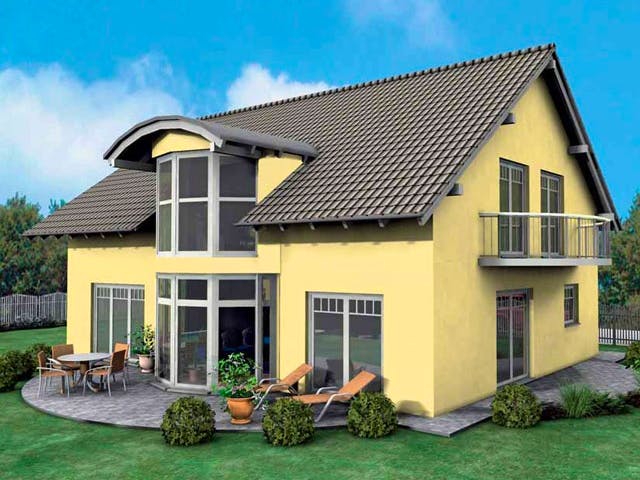 Massivhaus Exklusiv von Wagener Systemhausbau Schlüsselfertig ab 469000€, Satteldach-Klassiker Außenansicht 1