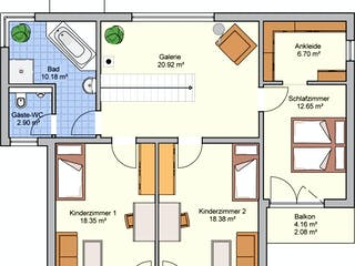 Fertighaus Linea von Fingerhut Haus Schlüsselfertig ab 531052€, Cubushaus Grundriss 2