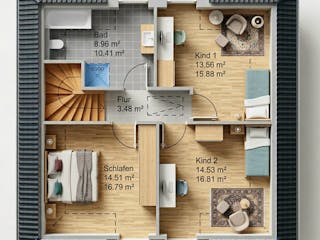 Massivhaus Stadtvilla 131 von AMR-Wohnbau Schlüsselfertig ab 335000€, Stadtvilla Grundriss 2