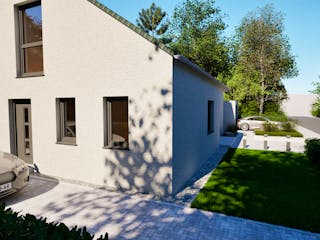 Massivhaus Entwurf PR152/58 von FAVORIT Massivhaus, Satteldach-Klassiker Außenansicht 5
