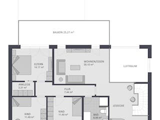 Massivhaus Entwurf PR171-78 von FAVORIT Massivhaus, Cubushaus Grundriss 2