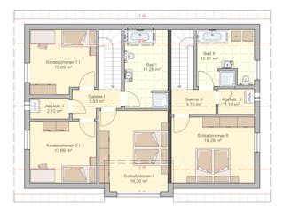 Fertighaus Junto 211 von Fingerhut Haus Schlüsselfertig ab 618521€, Satteldach-Klassiker Grundriss 2