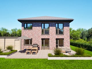 Massivhaus Entwurf CL131 von FAVORIT Massivhaus, Stadtvilla Außenansicht 6