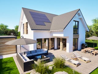 Massivhaus Entwurf SL168 von FAVORIT Massivhaus, Satteldach-Klassiker Außenansicht 1