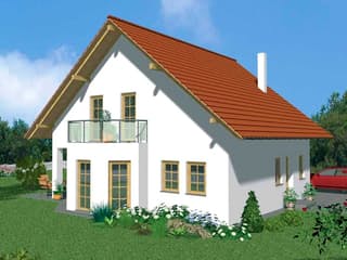 Massivhaus Familyhaus von Wagener Systemhausbau Schlüsselfertig ab 190000€, Satteldach-Klassiker Außenansicht 1