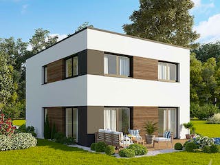 Massivhaus Concept Design 122 edition - Flachdach von FAVORIT Massivhaus Schlüsselfertig ab 304590€, Cubushaus Außenansicht 2
