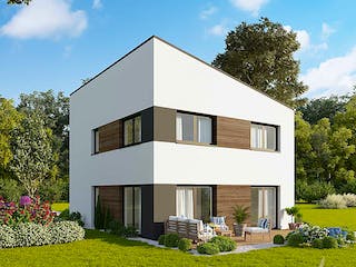Massivhaus Concept Design 122 edition - Pultdach von FAVORIT Massivhaus Schlüsselfertig ab 304590€, Außenansicht 1