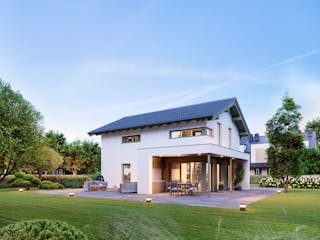 Fertighaus ELK Now 129 - Satteldach von ELK Fertighaus, Satteldach-Klassiker Außenansicht 6