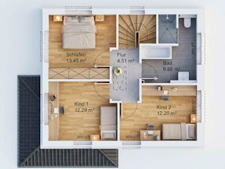 Massivhaus Stadtvilla 118 von AMR-Wohnbau Schlüsselfertig ab 327000€, Stadtvilla Grundriss 2