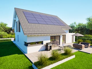 Massivhaus Entwurf NB155 von FAVORIT Massivhaus, Satteldach-Klassiker Außenansicht 7