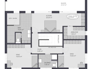 Massivhaus Entwurf CD245 von FAVORIT Massivhaus, Cubushaus Grundriss 2