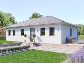 Massivhaus Bungalow Aurich von Febro Massivhaus Schlüsselfertig ab 211300€, Bungalow Außenansicht 3