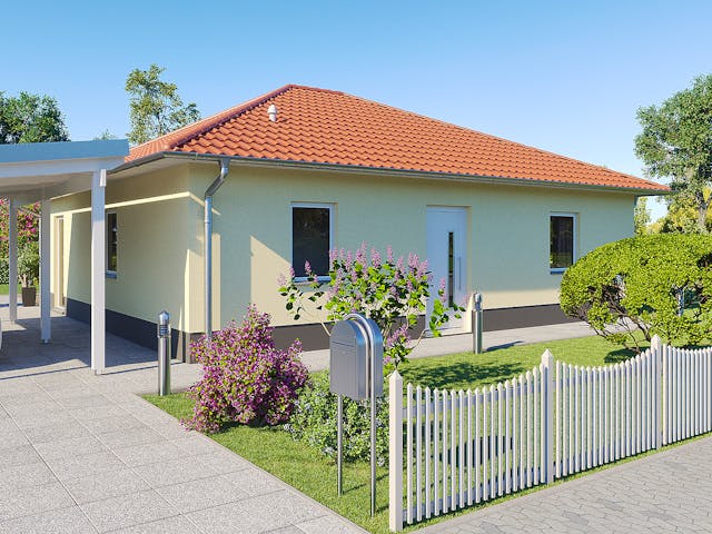 Massivhaus Bungalow Bad Düben von Febro Massivhaus Schlüsselfertig ab 200100€, Bungalow Außenansicht 1