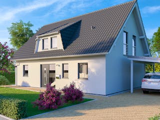 Massivhaus Einfamilienhaus Königssee von Febro Massivhaus Schlüsselfertig ab 281200€, Satteldach-Klassiker Außenansicht 2