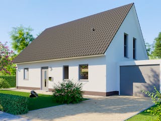 Massivhaus Einfamilienhaus Königssee von Febro Massivhaus Schlüsselfertig ab 281200€, Satteldach-Klassiker Außenansicht 3