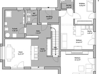 Fertighaus Musterhaus CubeX von FischerHaus Schlüsselfertig ab 678667€, Cubushaus Grundriss 1