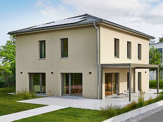 Fertighaus MH Mannheim - UrbanLife von WEISS Holzhaus Schlüsselfertig ab 466291€, Stadtvilla Außenansicht 3