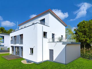 Fertighaus Dreifamilienhaus Molt von Fertighaus WEISS - Mehrfamilienhäuser Schlüsselfertig ab 921882€, Außenansicht 2