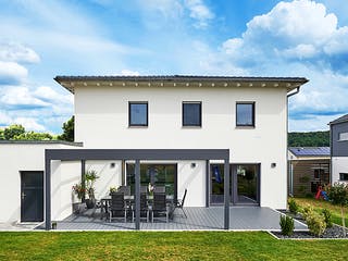 Fertighaus Haus Leicht von Fertighaus WEISS Schlüsselfertig ab 411750€, Stadtvilla Außenansicht 3
