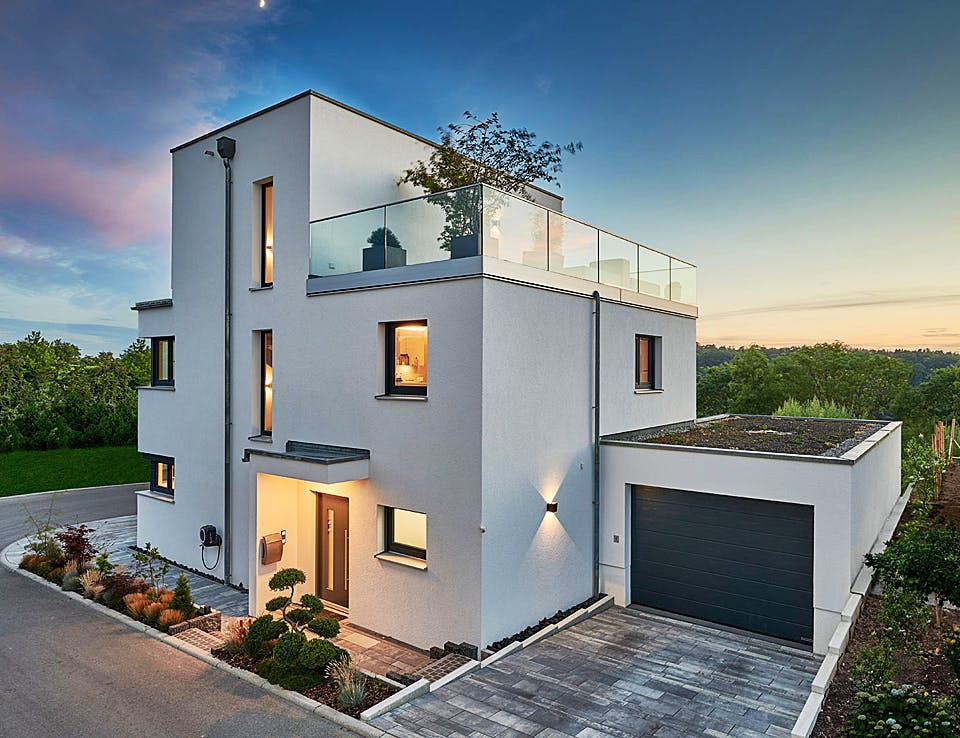 Fertighaus Haus Loh von Fertighaus WEISS Schlüsselfertig ab 526626€, Cubushaus Außenansicht 1