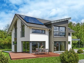Fertighaus MH Erlangen von WEISS Holzhaus Schlüsselfertig ab 478098€, Satteldach-Klassiker Außenansicht 1