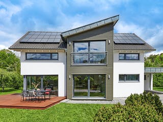 Fertighaus MH Erlangen von WEISS Holzhaus Schlüsselfertig ab 478098€, Satteldach-Klassiker Außenansicht 3