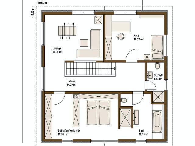 Fertighaus MH RELAX Fellbach von Fertighaus WEISS Schlüsselfertig ab 496550€, Satteldach-Klassiker Grundriss 2