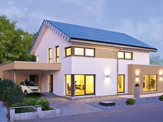 Fertighaus MH Mannheim - FUTURE von WEISS Holzhaus Schlüsselfertig ab 539252€, Satteldach-Klassiker Außenansicht 1