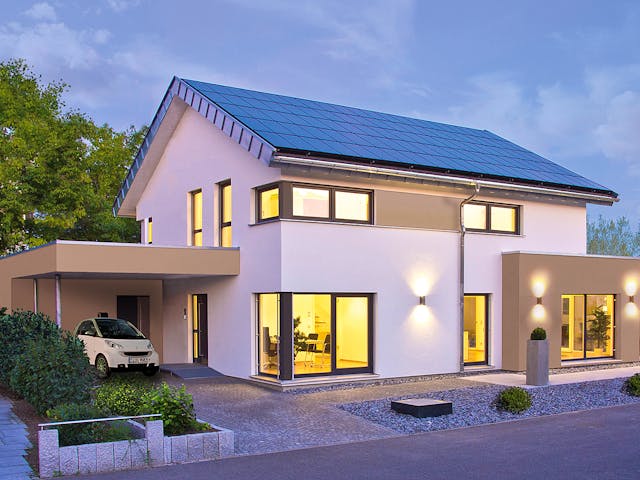 Fertighaus MH Mannheim - FUTURE von Fertighaus WEISS Schlüsselfertig ab 551116€, Satteldach-Klassiker Außenansicht 1