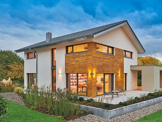 Fertighaus MH Poing - Balance von WEISS Holzhaus Schlüsselfertig ab 515394€, Satteldach-Klassiker Außenansicht 1