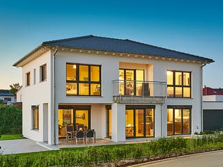 Fertighaus Haus Prümmer von Fertighaus WEISS Schlüsselfertig ab 492414€, Stadtvilla Außenansicht 1