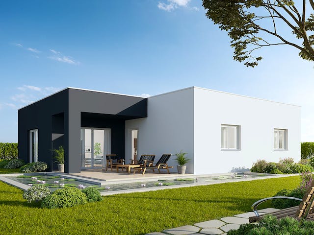 Massivhaus Burgdorf von FIBAV Massivhaus, Bungalow Außenansicht 1