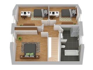 Massivhaus Stadthaus Chemnitz von FIBAV Massivhaus, Satteldach-Klassiker Grundriss 2