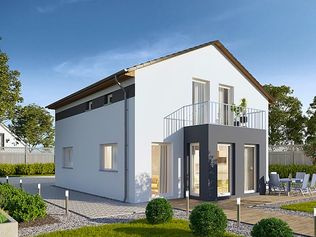 Massivhaus Stadthaus Werder von FIBAV Massivhaus, Satteldach-Klassiker Außenansicht 1 Massivhaus Stadthaus Werder von FIBAV Massivhaus, Satteldach-Klassiker Außenansicht 1