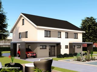 Massivhaus Finesse 110 von FAVORIT Massivhaus Schlüsselfertig ab 314870€, Satteldach-Klassiker Außenansicht 1