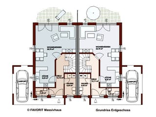 Massivhaus Finesse 110 von FAVORIT Massivhaus Schlüsselfertig ab 314870€, Satteldach-Klassiker Grundriss 1