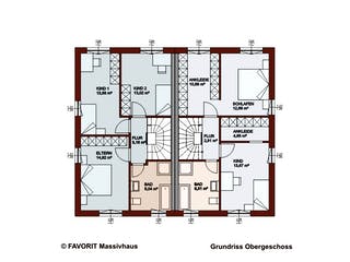 Massivhaus Finesse 110 von FAVORIT Massivhaus Schlüsselfertig ab 314870€, Satteldach-Klassiker Grundriss 2